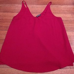 AA red crepe loose tank